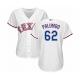 Women's Texas Rangers #62 Joe Palumbo Authentic White Home Cool Base Baseball Player Jersey