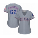 Women's Texas Rangers #62 Joe Palumbo Authentic Grey Road Cool Base Baseball Player Jersey