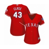 Women's Texas Rangers #43 Emmanuel Clase Authentic Red Alternate Cool Base Baseball Player Jersey