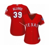 Women's Texas Rangers #39 Kolby Allard Authentic Red Alternate Cool Base Baseball Player Jersey