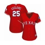 Women's Texas Rangers #25 Jose Leclerc Authentic Red Alternate Cool Base Baseball Player Jersey