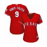 Women's Texas Rangers #9 Isiah Kiner-Falefa Authentic Red Alternate Cool Base Baseball Player Jersey
