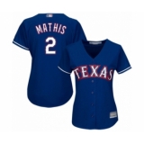 Women's Texas Rangers #2 Jeff Mathis Authentic Royal Blue Alternate 2 Cool Base Baseball Player Jersey