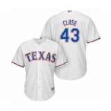 Youth Texas Rangers #43 Emmanuel Clase Authentic White Home Cool Base Baseball Player Jersey