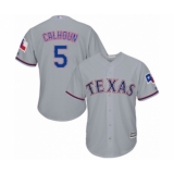 Youth Texas Rangers #5 Willie Calhoun Authentic Grey Road Cool Base Baseball Player Jersey