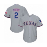 Youth Texas Rangers #2 Jeff Mathis Authentic Grey Road Cool Base Baseball Player Jersey