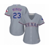 Women's Texas Rangers #23 Mike Minor Authentic Grey Road Cool Base Baseball Jersey