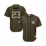 Youth Texas Rangers #23 Mike Minor Authentic Green Salute to Service Baseball Jersey