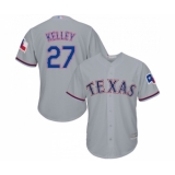 Men's Texas Rangers #27 Shawn Kelley Replica Grey Road Cool Base Baseball Jersey