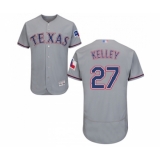 Men's Texas Rangers #27 Shawn Kelley Grey Road Flex Base Authentic Collection Baseball Jersey