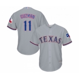 Men's Texas Rangers #11 Ronald Guzman Replica Grey Road Cool Base Baseball Jersey