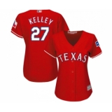 Women's Texas Rangers #27 Shawn Kelley Replica Red Alternate Cool Base Baseball Jersey