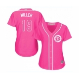 Women's Texas Rangers #19 Shelby Miller Replica Pink Fashion Cool Base Baseball Jersey