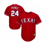 Youth Texas Rangers #24 Hunter Pence Replica Red Alternate Cool Base Baseball Jersey
