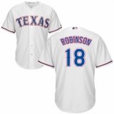 Youth Majestic Texas Rangers #18 Drew Robinson Replica White Home Cool Base MLB Jersey
