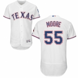 Men's Majestic Texas Rangers #55 Matt Moore White Home Flex Base Authentic Collection MLB Jersey