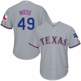 Youth Majestic Texas Rangers #49 Jon Niese Authentic Grey Road Cool Base MLB Jersey