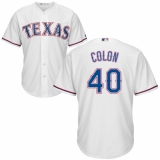 Youth Majestic Texas Rangers #40 Bartolo Colon Authentic White Home Cool Base MLB Jersey