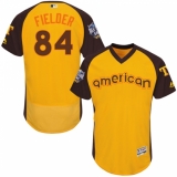 Men's Majestic Texas Rangers #84 Prince Fielder Yellow 2016 All-Star American League BP Authentic Collection Flex Base MLB Jersey