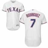 Men's Majestic Texas Rangers #7 Ivan Rodriguez White Flexbase Authentic Collection MLB Jersey
