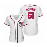 Women's Washington Nationals #61 Kyle McGowin Authentic White Home Cool Base Baseball Player Jersey