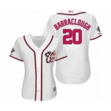 Women's Washington Nationals #20 Kyle Barraclough Authentic White Home Cool Base 2019 World Series Champions Baseball Jersey