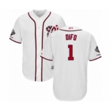 Youth Washington Nationals #1 Wilmer Difo Authentic White Home Cool Base 2019 World Series Champions Baseball Jersey