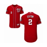 Men's Washington Nationals #2 Adam Eaton Red Alternate Flex Base Authentic Collection 2019 World Series Bound Baseball Jersey