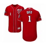 Men's Washington Nationals #1 Wilmer Difo Red Alternate Flex Base Authentic Collection 2019 World Series Bound Baseball Jersey