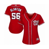 Women's Washington Nationals #56 Joe Blanton Authentic Red Alternate 1 Cool Base 2019 World Series Bound Baseball Jersey