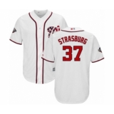 Youth Washington Nationals #37 Stephen Strasburg Authentic White Home Cool Base 2019 World Series Bound Baseball Jersey