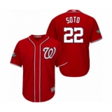 Youth Washington Nationals #22 Juan Soto Authentic Red Alternate 1 Cool Base 2019 World Series Bound Baseball Jersey