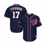 Youth Washington Nationals #17 Andrew Stevenson Authentic Navy Blue Alternate 2 Cool Base 2019 World Series Bound Baseball Jersey