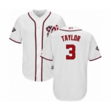 Youth Washington Nationals #3 Michael Taylor Authentic White Home Cool Base 2019 World Series Bound Baseball Jersey