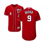 Men's Washington Nationals #9 Brian Dozier Red Alternate Flex Base Authentic Collection Baseball Jersey