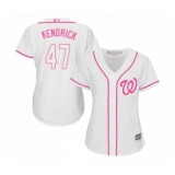 Women's Washington Nationals #47 Howie Kendrick Replica White Fashion Cool Base Baseball Jersey