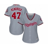 Women's Washington Nationals #47 Howie Kendrick Replica Grey Road Cool Base Baseball Jersey