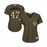 Women's Washington Nationals #47 Howie Kendrick Authentic Green Salute to Service Baseball Jersey