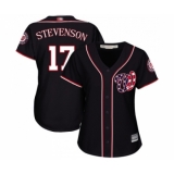 Women's Washington Nationals #17 Andrew Stevenson Authentic Navy Blue Alternate 2 Cool Base Baseball Jersey