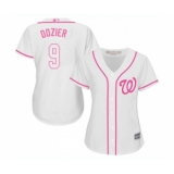 Women's Washington Nationals #9 Brian Dozier Replica White Fashion Cool Base Baseball Jersey