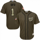 Youth Majestic Washington Nationals #1 Wilmer Difo Authentic Green Salute to Service MLB Jersey