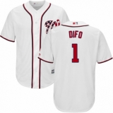 Youth Majestic Washington Nationals #1 Wilmer Difo Authentic White Home Cool Base MLB Jersey