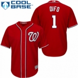 Men's Majestic Washington Nationals #1 Wilmer Difo Replica Red Alternate 1 Cool Base MLB Jersey