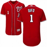 Men's Majestic Washington Nationals #1 Wilmer Difo Red Alternate Flex Base Authentic Collection MLB Jersey