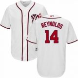 Youth Majestic Washington Nationals #14 Mark Reynolds Authentic White Home Cool Base MLB Jersey