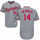 Men's Majestic Washington Nationals #14 Mark Reynolds Grey Road Flex Base Authentic Collection MLB Jersey