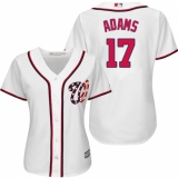 Women's Majestic Washington Nationals #17 Matt Adams Replica White Home Cool Base MLB Jersey