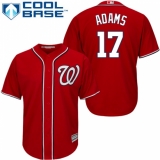 Youth Majestic Washington Nationals #17 Matt Adams Authentic Red Alternate 1 Cool Base MLB Jersey