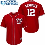 Youth Majestic Washington Nationals #12 Howie Kendrick Replica Red Alternate 1 Cool Base MLB Jersey