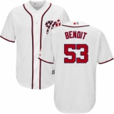 Youth Majestic Washington Nationals #53 Joaquin Benoit Replica White Home Cool Base MLB Jersey